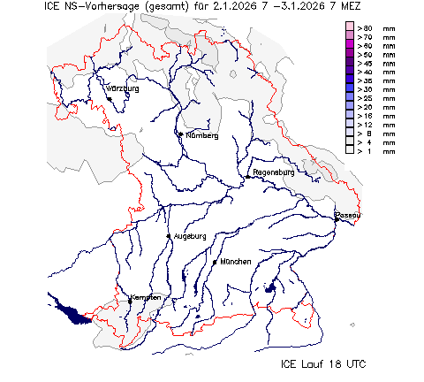 ICON-EU Niederschlagsvorhersage (Summe) für Folgetag vom 01.01.2026 wurde nicht gefunden!
